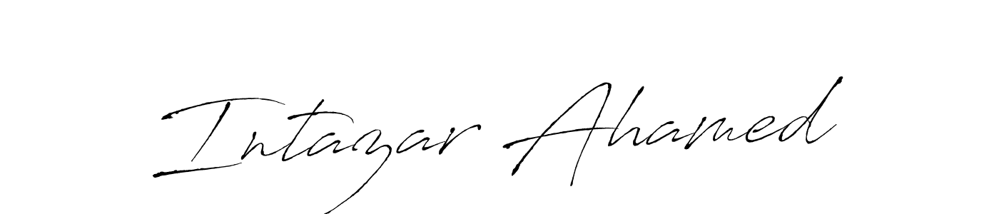 Similarly Antro_Vectra is the best handwritten signature design. Signature creator online .You can use it as an online autograph creator for name Intazar Ahamed. Intazar Ahamed signature style 6 images and pictures png