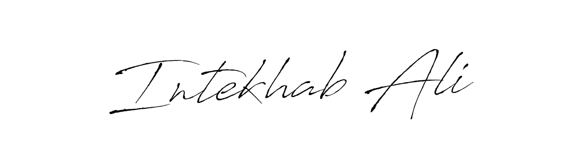 Similarly Antro_Vectra is the best handwritten signature design. Signature creator online .You can use it as an online autograph creator for name Intekhab Ali. Intekhab Ali signature style 6 images and pictures png