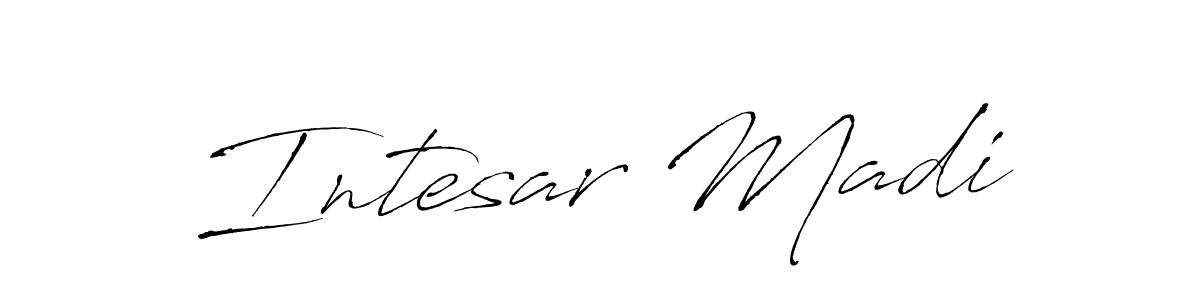 How to make Intesar Madi signature? Antro_Vectra is a professional autograph style. Create handwritten signature for Intesar Madi name. Intesar Madi signature style 6 images and pictures png