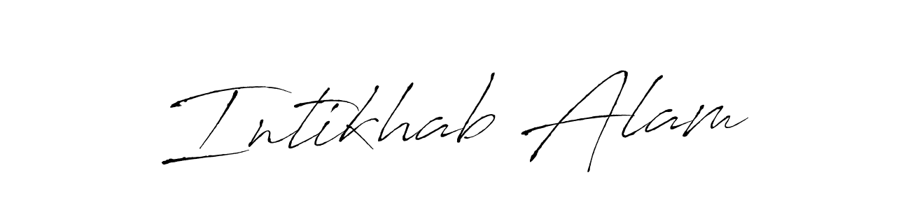 This is the best signature style for the Intikhab Alam name. Also you like these signature font (Antro_Vectra). Mix name signature. Intikhab Alam signature style 6 images and pictures png