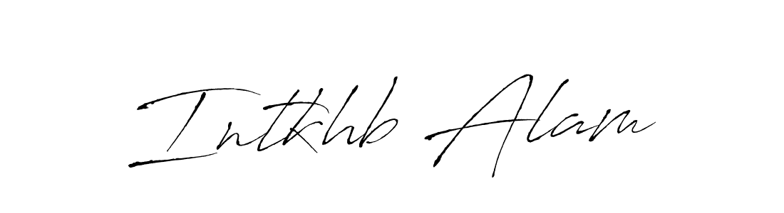 Antro_Vectra is a professional signature style that is perfect for those who want to add a touch of class to their signature. It is also a great choice for those who want to make their signature more unique. Get Intkhb Alam name to fancy signature for free. Intkhb Alam signature style 6 images and pictures png