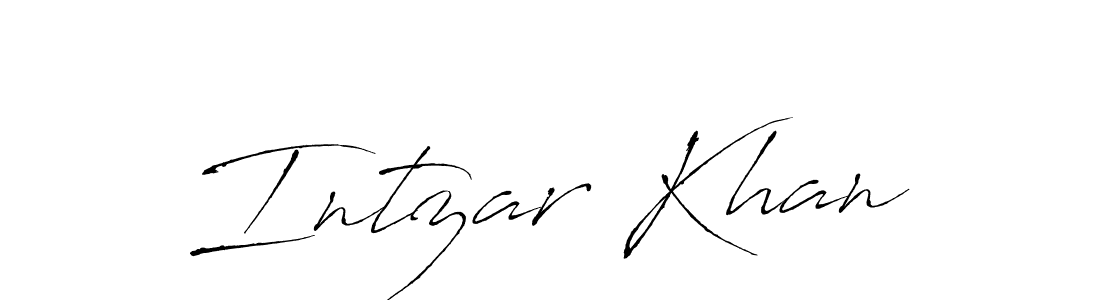 Make a beautiful signature design for name Intzar Khan. With this signature (Antro_Vectra) style, you can create a handwritten signature for free. Intzar Khan signature style 6 images and pictures png