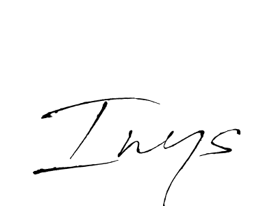 Make a beautiful signature design for name Inys. With this signature (Antro_Vectra) style, you can create a handwritten signature for free. Inys signature style 6 images and pictures png