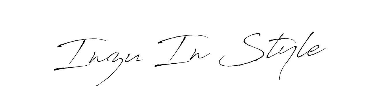 The best way (Antro_Vectra) to make a short signature is to pick only two or three words in your name. The name Inzu In Style include a total of six letters. For converting this name. Inzu In Style signature style 6 images and pictures png