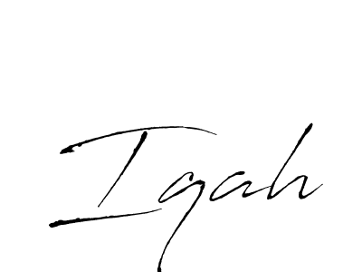 Make a beautiful signature design for name Iqah. With this signature (Antro_Vectra) style, you can create a handwritten signature for free. Iqah signature style 6 images and pictures png
