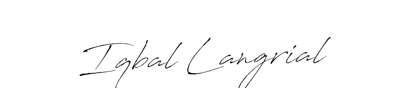 Create a beautiful signature design for name Iqbal Langrial. With this signature (Antro_Vectra) fonts, you can make a handwritten signature for free. Iqbal Langrial signature style 6 images and pictures png