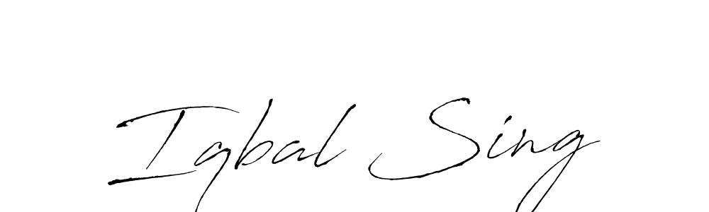 Make a beautiful signature design for name Iqbal Sing. With this signature (Antro_Vectra) style, you can create a handwritten signature for free. Iqbal Sing signature style 6 images and pictures png