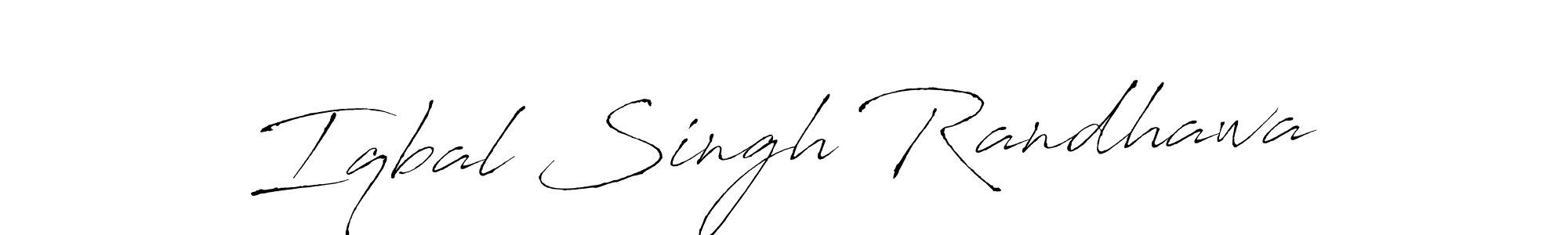 Create a beautiful signature design for name Iqbal Singh Randhawa. With this signature (Antro_Vectra) fonts, you can make a handwritten signature for free. Iqbal Singh Randhawa signature style 6 images and pictures png