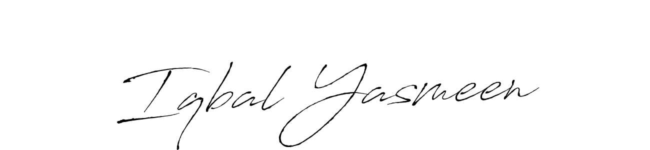 How to make Iqbal Yasmeen name signature. Use Antro_Vectra style for creating short signs online. This is the latest handwritten sign. Iqbal Yasmeen signature style 6 images and pictures png