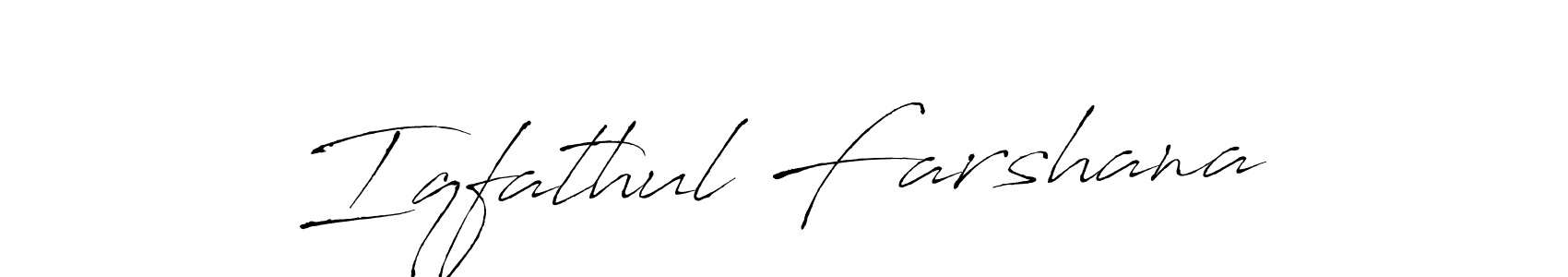 The best way (Antro_Vectra) to make a short signature is to pick only two or three words in your name. The name Iqfathul Farshana include a total of six letters. For converting this name. Iqfathul Farshana signature style 6 images and pictures png