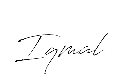 Make a beautiful signature design for name Iqmal. With this signature (Antro_Vectra) style, you can create a handwritten signature for free. Iqmal signature style 6 images and pictures png