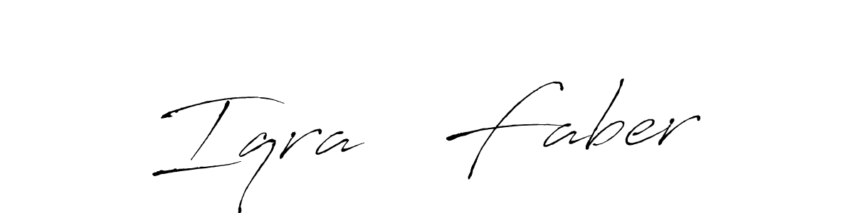 Also we have Iqra   Faber name is the best signature style. Create professional handwritten signature collection using Antro_Vectra autograph style. Iqra   Faber signature style 6 images and pictures png