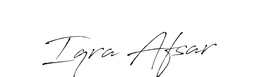 How to make Iqra Afsar name signature. Use Antro_Vectra style for creating short signs online. This is the latest handwritten sign. Iqra Afsar signature style 6 images and pictures png