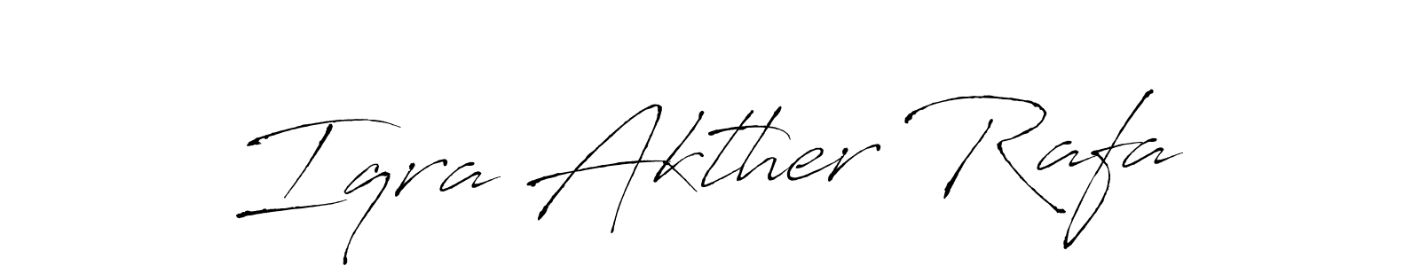 How to make Iqra Akther Rafa name signature. Use Antro_Vectra style for creating short signs online. This is the latest handwritten sign. Iqra Akther Rafa signature style 6 images and pictures png