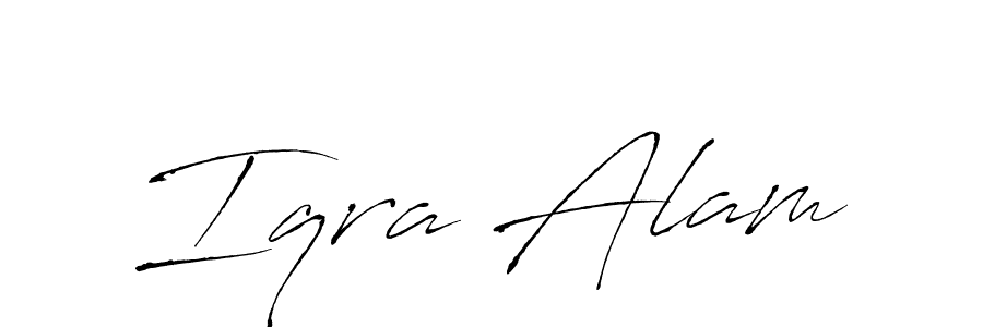 Also we have Iqra Alam name is the best signature style. Create professional handwritten signature collection using Antro_Vectra autograph style. Iqra Alam signature style 6 images and pictures png