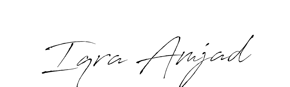 Antro_Vectra is a professional signature style that is perfect for those who want to add a touch of class to their signature. It is also a great choice for those who want to make their signature more unique. Get Iqra Amjad name to fancy signature for free. Iqra Amjad signature style 6 images and pictures png