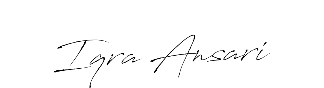 The best way (Antro_Vectra) to make a short signature is to pick only two or three words in your name. The name Iqra Ansari include a total of six letters. For converting this name. Iqra Ansari signature style 6 images and pictures png