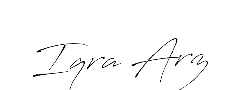 if you are searching for the best signature style for your name Iqra Arz. so please give up your signature search. here we have designed multiple signature styles  using Antro_Vectra. Iqra Arz signature style 6 images and pictures png