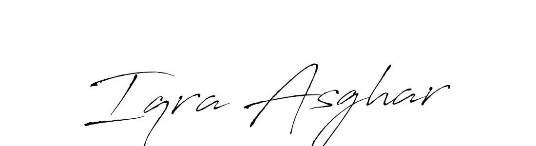 Make a beautiful signature design for name Iqra Asghar. With this signature (Antro_Vectra) style, you can create a handwritten signature for free. Iqra Asghar signature style 6 images and pictures png
