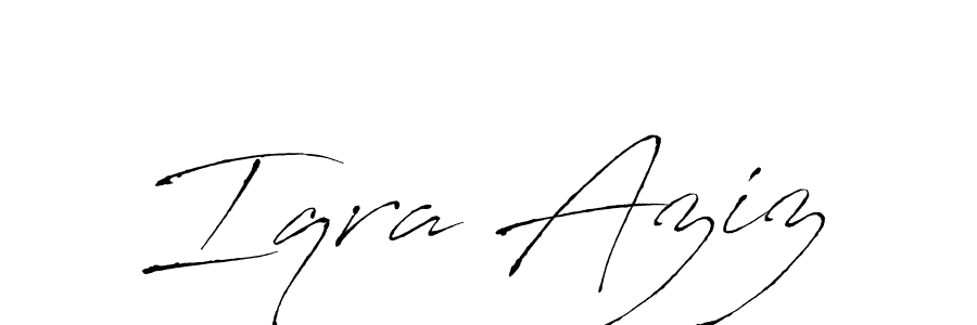 Antro_Vectra is a professional signature style that is perfect for those who want to add a touch of class to their signature. It is also a great choice for those who want to make their signature more unique. Get Iqra Aziz name to fancy signature for free. Iqra Aziz signature style 6 images and pictures png