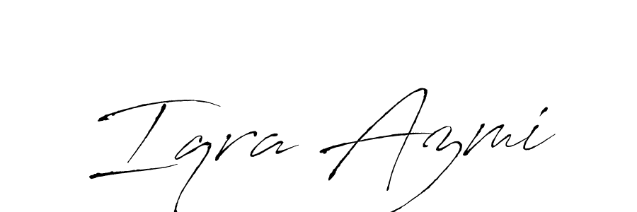 How to make Iqra Azmi name signature. Use Antro_Vectra style for creating short signs online. This is the latest handwritten sign. Iqra Azmi signature style 6 images and pictures png