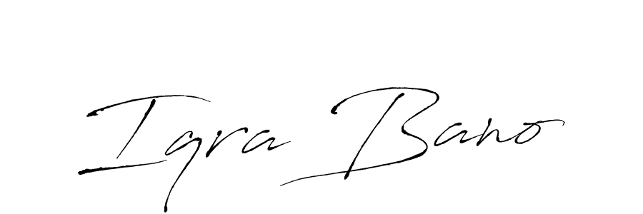 Make a beautiful signature design for name Iqra Bano. With this signature (Antro_Vectra) style, you can create a handwritten signature for free. Iqra Bano signature style 6 images and pictures png