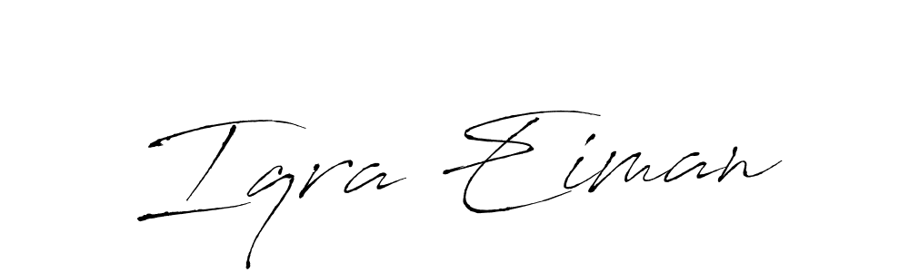 The best way (Antro_Vectra) to make a short signature is to pick only two or three words in your name. The name Iqra Eiman include a total of six letters. For converting this name. Iqra Eiman signature style 6 images and pictures png