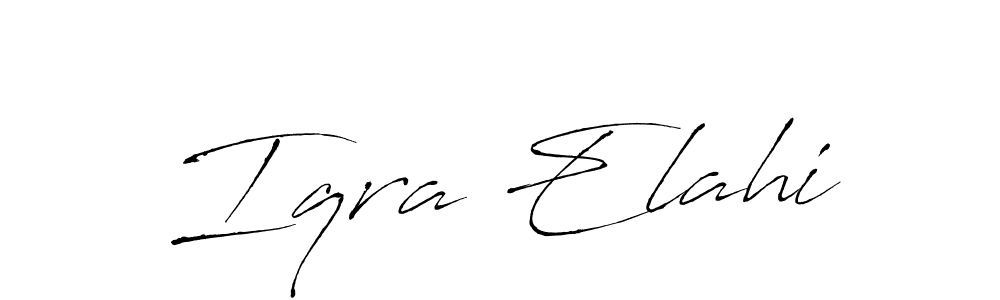 Antro_Vectra is a professional signature style that is perfect for those who want to add a touch of class to their signature. It is also a great choice for those who want to make their signature more unique. Get Iqra Elahi name to fancy signature for free. Iqra Elahi signature style 6 images and pictures png