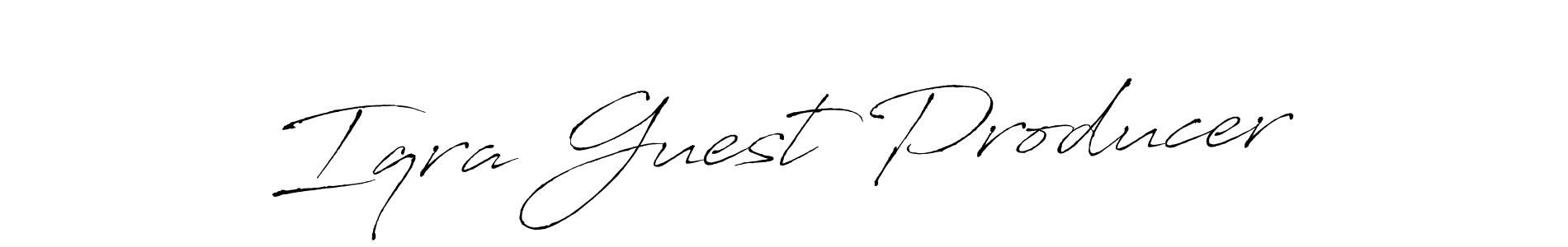 Use a signature maker to create a handwritten signature online. With this signature software, you can design (Antro_Vectra) your own signature for name Iqra Guest Producer. Iqra Guest Producer signature style 6 images and pictures png