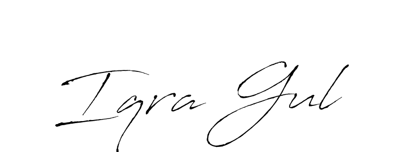 This is the best signature style for the Iqra Gul name. Also you like these signature font (Antro_Vectra). Mix name signature. Iqra Gul signature style 6 images and pictures png