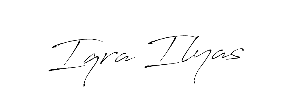 How to make Iqra Ilyas name signature. Use Antro_Vectra style for creating short signs online. This is the latest handwritten sign. Iqra Ilyas signature style 6 images and pictures png