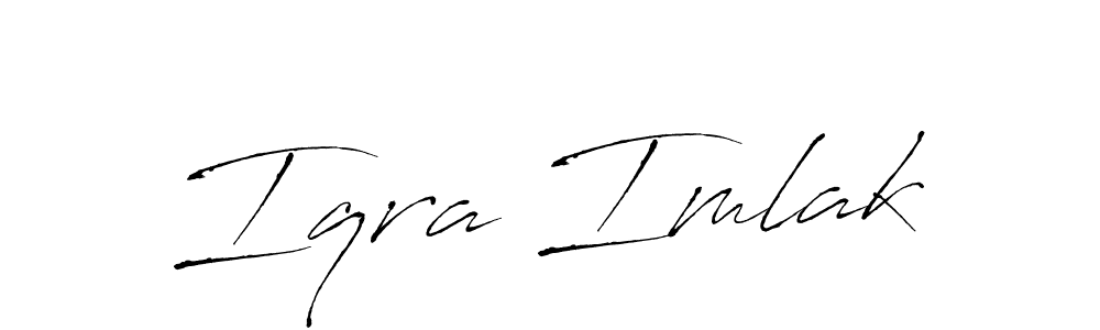 How to make Iqra Imlak name signature. Use Antro_Vectra style for creating short signs online. This is the latest handwritten sign. Iqra Imlak signature style 6 images and pictures png
