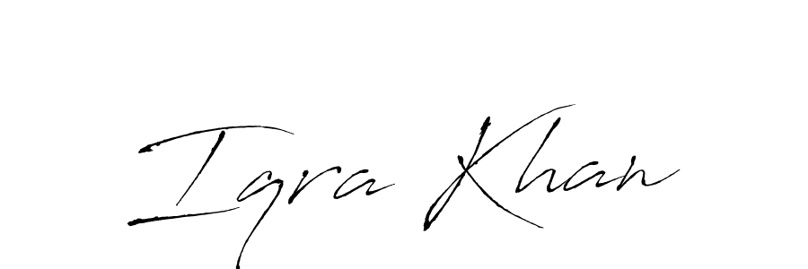 if you are searching for the best signature style for your name Iqra Khan. so please give up your signature search. here we have designed multiple signature styles  using Antro_Vectra. Iqra Khan signature style 6 images and pictures png
