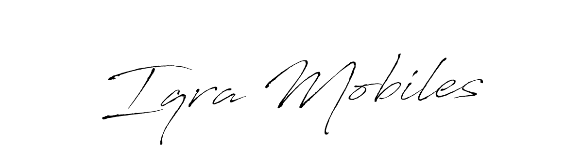 Also You can easily find your signature by using the search form. We will create Iqra Mobiles name handwritten signature images for you free of cost using Antro_Vectra sign style. Iqra Mobiles signature style 6 images and pictures png