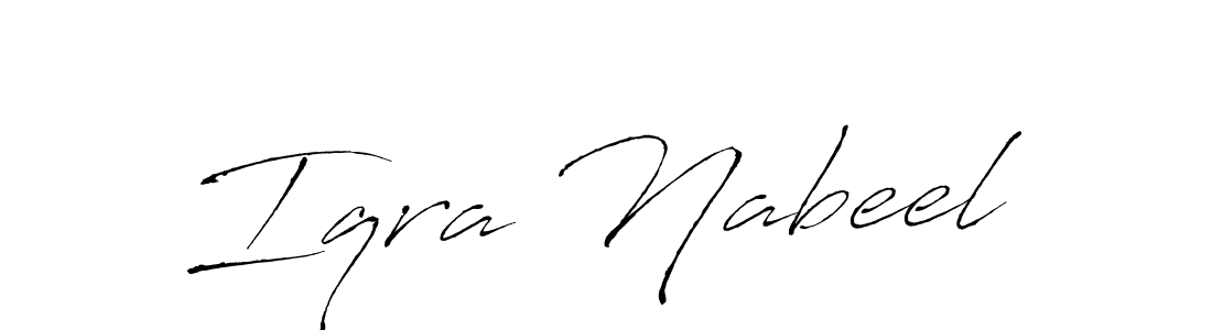 Iqra Nabeel stylish signature style. Best Handwritten Sign (Antro_Vectra) for my name. Handwritten Signature Collection Ideas for my name Iqra Nabeel. Iqra Nabeel signature style 6 images and pictures png