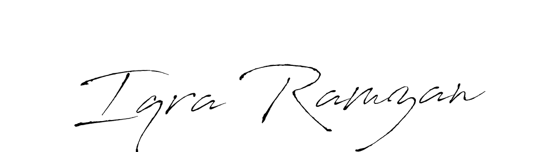 Design your own signature with our free online signature maker. With this signature software, you can create a handwritten (Antro_Vectra) signature for name Iqra Ramzan. Iqra Ramzan signature style 6 images and pictures png