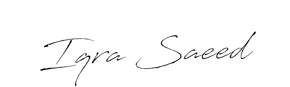 Antro_Vectra is a professional signature style that is perfect for those who want to add a touch of class to their signature. It is also a great choice for those who want to make their signature more unique. Get Iqra Saeed name to fancy signature for free. Iqra Saeed signature style 6 images and pictures png
