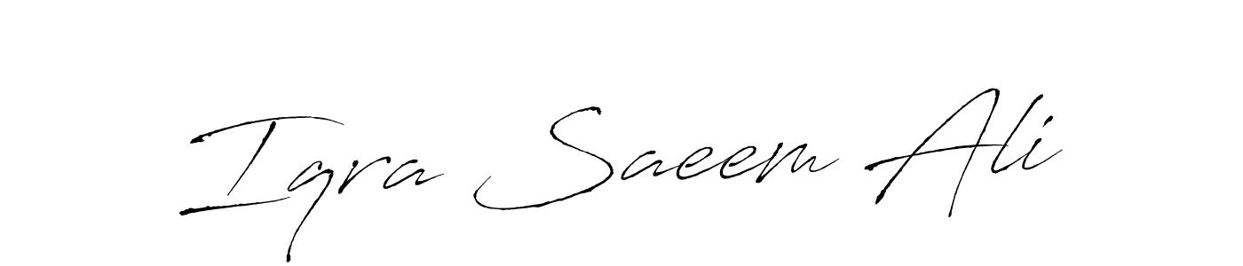 You can use this online signature creator to create a handwritten signature for the name Iqra Saeem Ali. This is the best online autograph maker. Iqra Saeem Ali signature style 6 images and pictures png