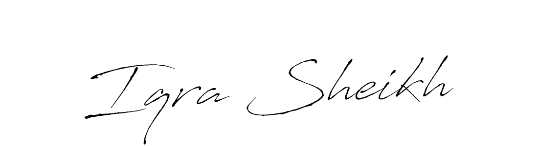 How to make Iqra Sheikh signature? Antro_Vectra is a professional autograph style. Create handwritten signature for Iqra Sheikh name. Iqra Sheikh signature style 6 images and pictures png