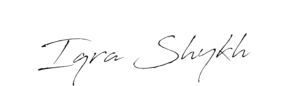 The best way (Antro_Vectra) to make a short signature is to pick only two or three words in your name. The name Iqra Shykh include a total of six letters. For converting this name. Iqra Shykh signature style 6 images and pictures png