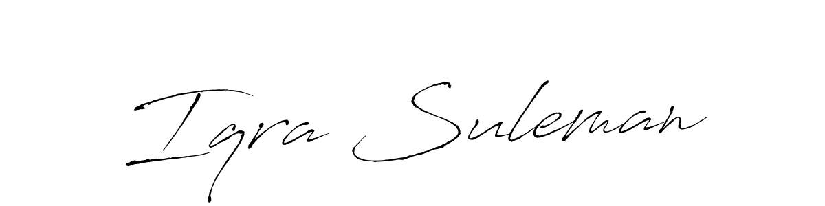 Create a beautiful signature design for name Iqra Suleman. With this signature (Antro_Vectra) fonts, you can make a handwritten signature for free. Iqra Suleman signature style 6 images and pictures png