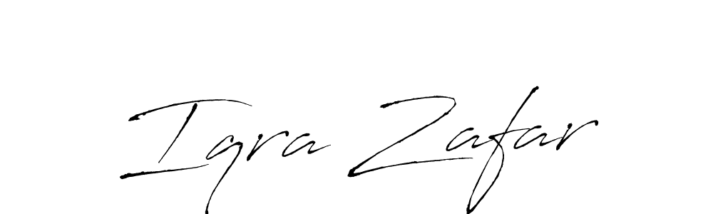 Create a beautiful signature design for name Iqra Zafar. With this signature (Antro_Vectra) fonts, you can make a handwritten signature for free. Iqra Zafar signature style 6 images and pictures png