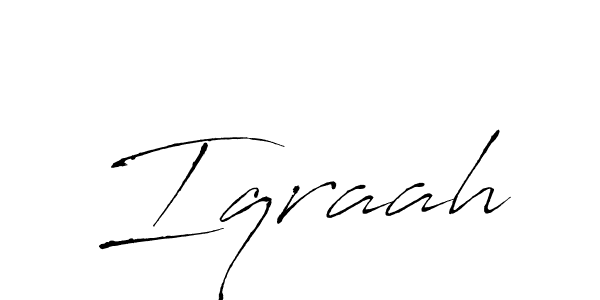 Also we have Iqraah name is the best signature style. Create professional handwritten signature collection using Antro_Vectra autograph style. Iqraah signature style 6 images and pictures png