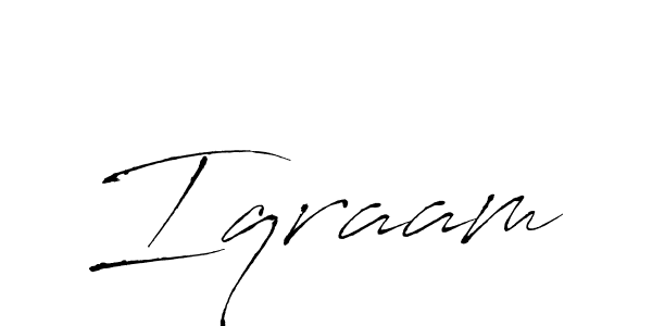 if you are searching for the best signature style for your name Iqraam. so please give up your signature search. here we have designed multiple signature styles  using Antro_Vectra. Iqraam signature style 6 images and pictures png