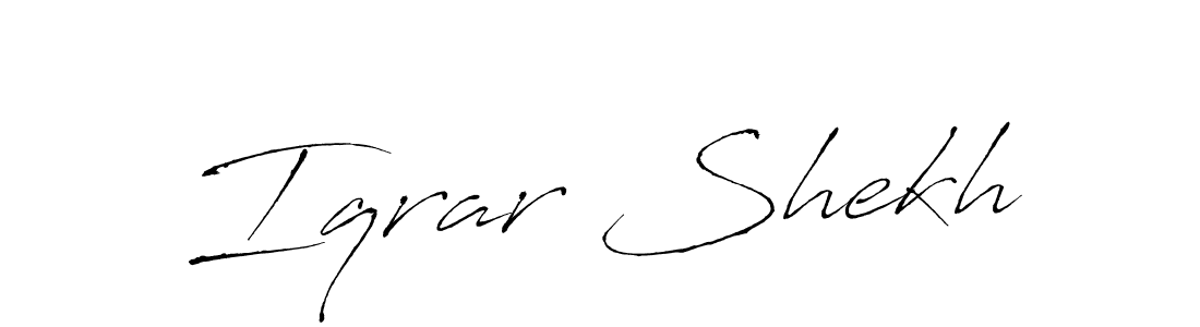 Create a beautiful signature design for name Iqrar Shekh. With this signature (Antro_Vectra) fonts, you can make a handwritten signature for free. Iqrar Shekh signature style 6 images and pictures png