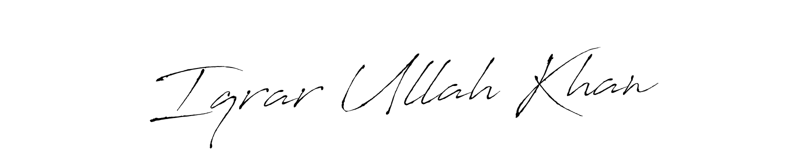 It looks lik you need a new signature style for name Iqrar Ullah Khan. Design unique handwritten (Antro_Vectra) signature with our free signature maker in just a few clicks. Iqrar Ullah Khan signature style 6 images and pictures png