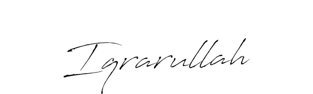 Use a signature maker to create a handwritten signature online. With this signature software, you can design (Antro_Vectra) your own signature for name Iqrarullah. Iqrarullah signature style 6 images and pictures png