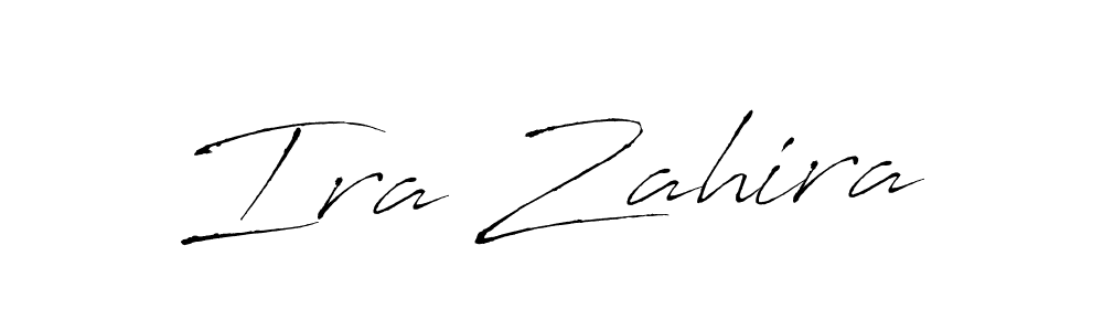 How to make Ira Zahira name signature. Use Antro_Vectra style for creating short signs online. This is the latest handwritten sign. Ira Zahira signature style 6 images and pictures png