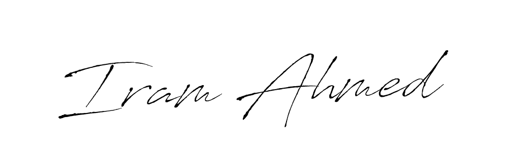 Make a beautiful signature design for name Iram Ahmed. With this signature (Antro_Vectra) style, you can create a handwritten signature for free. Iram Ahmed signature style 6 images and pictures png