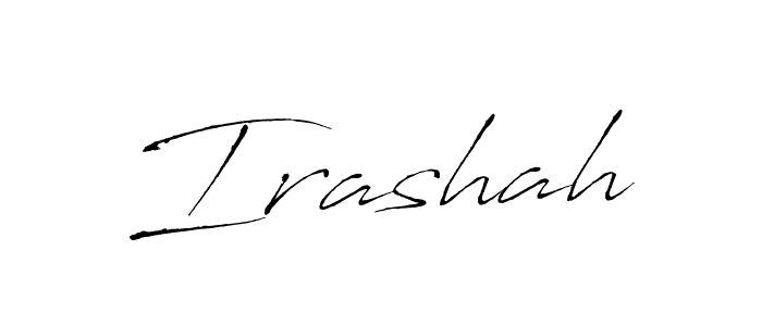 Use a signature maker to create a handwritten signature online. With this signature software, you can design (Antro_Vectra) your own signature for name Irashah. Irashah signature style 6 images and pictures png